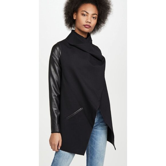 NEW Spanx Faux Leather Convertible Jacket Black Sz M $178 [jb] - Picture 9 of 14